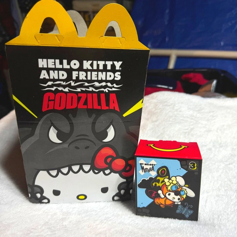 2026 McDonalds Hello Kitty x My Melody Mothra Godzilla Toy #3 Sanrio w/ Box